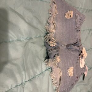 Distressed Denim Shorts